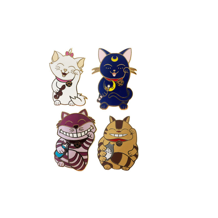 Поклон позлаћени тврди емајл Цартоон Магнет Метална игла за ревер